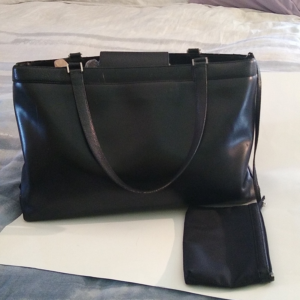Vintage Hartmann large black leather doctors bag/ soft briefcase